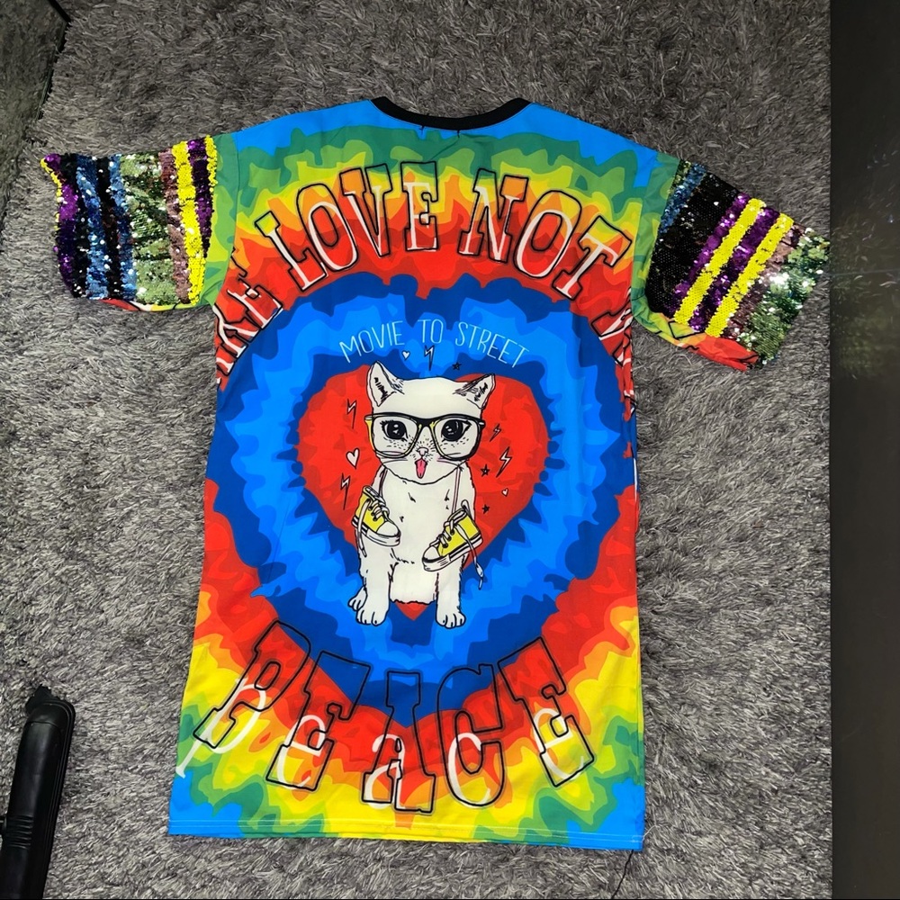 kaleidoscopic shirt dress